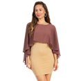 thumbnail image 1 of Sakkas Anya Women's Soft Chiffon Wedding Bridesmaid Bridal Cape Wrap Bolero Shrug - Brown - One Size, 1 of 5