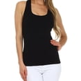 thumbnail image 1 of Sakkas Basics Ribbed Racerback Cami Tank Top - Black - One Size, 1 of 4