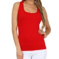 thumbnail image 1 of Sakkas Basics Ribbed Racerback Cami Tank Top - Red - One Size, 1 of 4