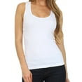 thumbnail image 1 of Sakkas Basics Ribbed Racerback Cami Tank Top - White - One Size, 1 of 4