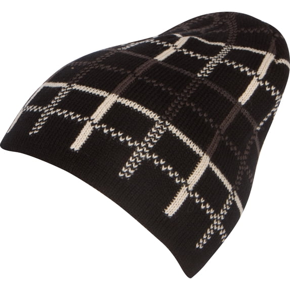 Sakkas Basile Soft and Warm Everyday Commuter Knit Hat Beanie Unisex - 1762-black plaid - One Size Regular