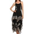 thumbnail image 1 of Sakkas Batik Corset Style Bodice Handkerchief Hem Dress - Black / White - One Size, 1 of 4