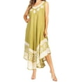thumbnail image 1 of Sakkas Batik Flower Caftan Tank Dress / Cover Up - Avocado - One Size, 1 of 5