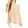 thumbnail image 1 of Sakkas Bohemian Summer Sleeveless Blouse - Sand - One Size, 1 of 5