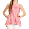 thumbnail image 1 of Sakkas Boho Love Sleeveless Blouse - Coral - One Size, 1 of 6