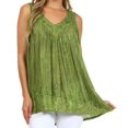 thumbnail image 1 of Sakkas Boho Love Sleeveless Blouse - Green - One Size, 1 of 6