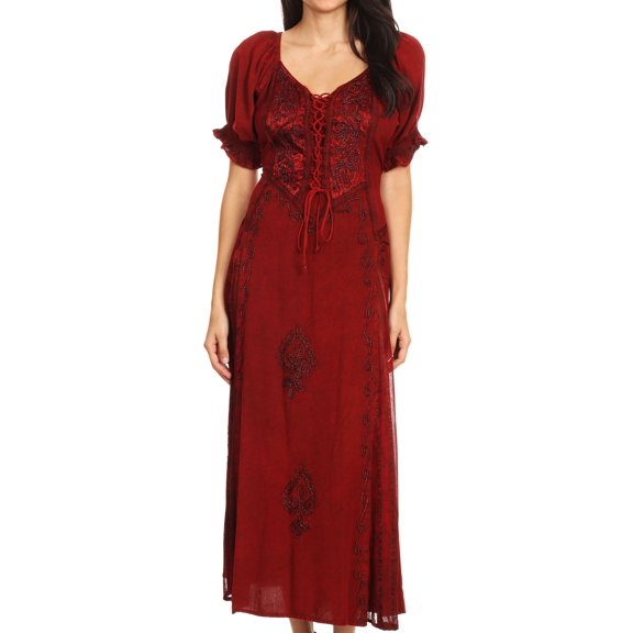 Sakkas Bridget Renaissance Dress - Cayenne - 1X/2X