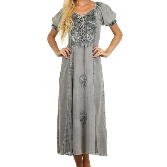 Sakkas Bridget Renaissance Dress - Grey - L/XL