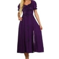 thumbnail image 1 of Sakkas Bridget Renaissance Dress - Purple - 1X/2X, 1 of 6