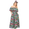 thumbnail image 1 of Sakkas Buhle Ruffle Off-shoulder Long Dress Wax African Ankara Dutch Print - 37-Multi - One Size Regular, 1 of 5