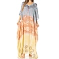 thumbnail image 1 of Sakkas Catia Women's Boho Casual Long Maxi Caftan Dress Kaftan Cover-up LougeWear - 15-Steelblue - One Size, 1 of 5