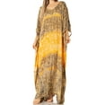 thumbnail image 1 of Sakkas Catia Women's Boho Casual Long Maxi Caftan Dress Kaftan Cover-up LougeWear - 18-Cafenoir - One Size, 1 of 5