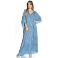 thumbnail image 1 of Sakkas Catia Women's Boho Casual Long Maxi Caftan Dress Kaftan Cover-up LougeWear - 20-Turquoise - One Size, 1 of 5