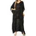 thumbnail image 1 of Sakkas Catia Women's Boho Casual Long Maxi Caftan Dress Kaftan Cover-up LougeWear - 24-Black - One Size, 1 of 5