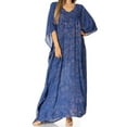 thumbnail image 1 of Sakkas Catia Women's Boho Casual Long Maxi Caftan Dress Kaftan Cover-up LougeWear - 24-Navy - One Size, 1 of 5
