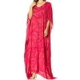 thumbnail image 1 of Sakkas Catia Women's Boho Casual Long Maxi Caftan Dress Kaftan Cover-up LougeWear - 24-Raspberry - One Size, 1 of 5