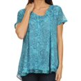 thumbnail image 1 of Sakkas Charolette Embroidery And Seqiun Accents Blouse - Turquoise - One Size, 1 of 6