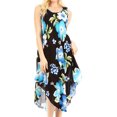 thumbnail image 1 of Sakkas Clara Women's Casual Summer Sleeveless Sundress Loose Floral Print Dress - B-Blue - One Size, 1 of 5