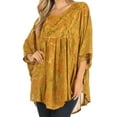 thumbnail image 1 of Sakkas Cleeo Long Wide Tie Dye Lace Embroidered Sequin Poncho Blouse Top Cover Up - Olive - One Size, 1 of 5