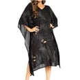 thumbnail image 1 of Sakkas Clementine Third Women's Tie Dye Caftan Dress/Cover Up Beach Kaftan Summer - 42-Black - One Size, 1 of 5