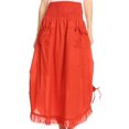 thumbnail image 1 of Sakkas Coco Long Cotton Ruffle Skirt with Pockets and Elastic Waistband - Rust - One Size Regular, 1 of 4
