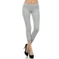 thumbnail image 1 of Sakkas Cotton Blend Lace Trim Stretch Capri Leggings - Made in USA - Heather Grey - Small, 1 of 5