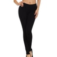 thumbnail image 1 of Sakkas Cotton Blend Solid Color Footless Stretch Leggings - Made in USA - Solid Black - Large, 1 of 6