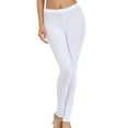 thumbnail image 1 of Sakkas Cotton Blend Solid Color Footless Stretch Leggings - Made in USA - Solid White - X-Large, 1 of 6