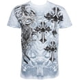thumbnail image 1 of Sakkas Cross, Sword and Shield Metallic Cotton Mens T-Shirt - White - X-Large, 1 of 2