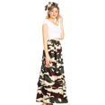 thumbnail image 1 of Sakkas Duru Women's African Ankara Print Wide Leg Culotte Pants Elastic Waist - 135-GreenCamo - One Size Regular, 1 of 5