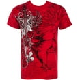 thumbnail image 1 of Sakkas Eagle,Sword and Chains Metallic Cotton Mens T-Shirt - Red - Medium, 1 of 2
