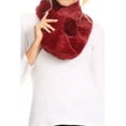 thumbnail image 1 of Sakkas Elise Faux Fur Mink Soft Warm Scarf with Pom-Pom - Burgandy - One Size Regular, 1 of 1
