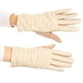 thumbnail image 1 of Sakkas Emie Quilted and Lace Super Soft Warm Driving Gloves Touch Screen Capable - 17105-tan - L/XL, 1 of 4