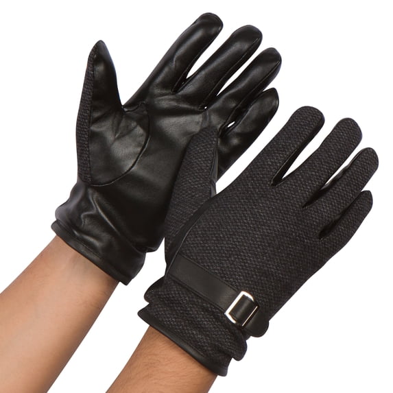 Sakkas Enes Warm Fleece Lined Driving Gloves Vegan Minimal Commute Casual - 17110-charcoal - L/XL