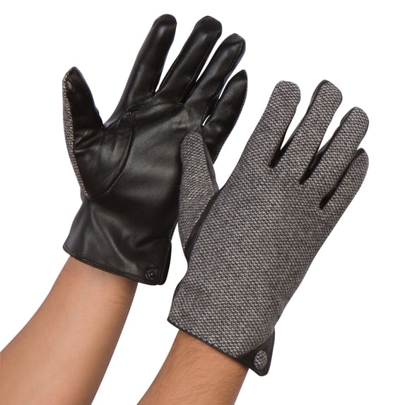 Sakkas Enes Warm Fleece Lined Driving Gloves Vegan Minimal Commute Casual - 17111-light/gray - L/XL