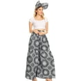 thumbnail image 1 of Sakkas Esme Women's African Ankara Flared Wide Leg Palazzo Pants with Pockets - 26-BlackWhite - One Size Regular, 1 of 5