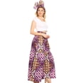 thumbnail image 1 of Sakkas Esme Women's African Ankara Flared Wide Leg Palazzo Pants with Pockets - 39-WhiteMulti - One Size Regular, 1 of 5