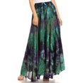 thumbnail image 1 of Sakkas Ester Womens Simple Boho Maxi Full circle Tie-dye Skirt with Elastic Waist - Green - One Size, 1 of 5