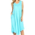 thumbnail image 1 of Sakkas Everyday Essentials Caftan Tank Dress / Cover Up - Turquoise - One Size, 1 of 5