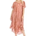 thumbnail image 1 of Sakkas Faye Cap Sleeved Cotton Caftan Cover Up Dress - Violet - One Size Regular, 1 of 5