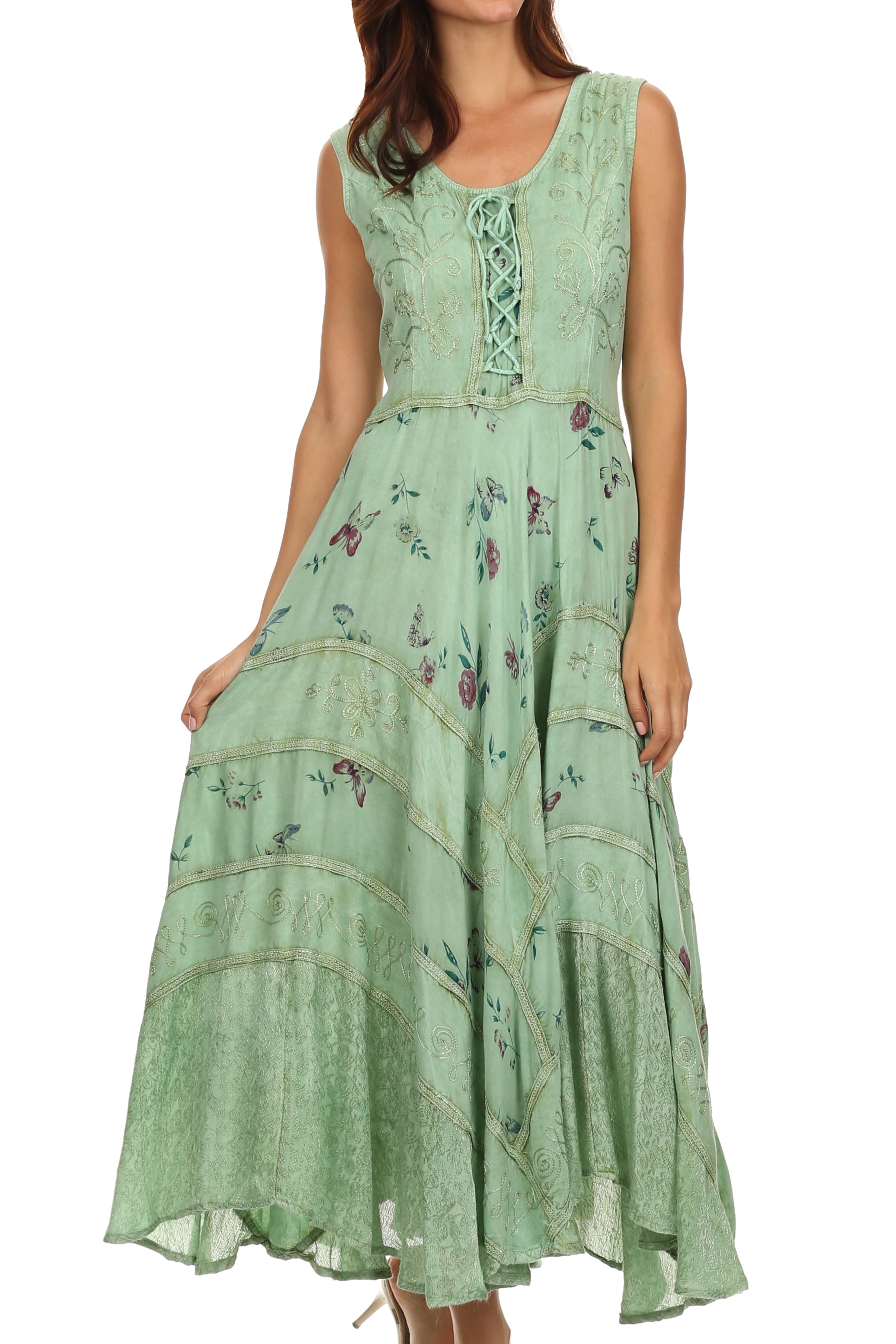 Sakkas Garden Goddess Corset Style Dress - Sage Green - S/M - Walmart.com Sakkas Garden Goddess Corset Style Dress - Sage Green - S/M - Walmart.com