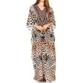 thumbnail image 1 of Sakkas Georgettina Flowy Rhinestone V Neck Long Caftan Dress / Cover Up - 17207-BlackMulti - One Size, 1 of 5