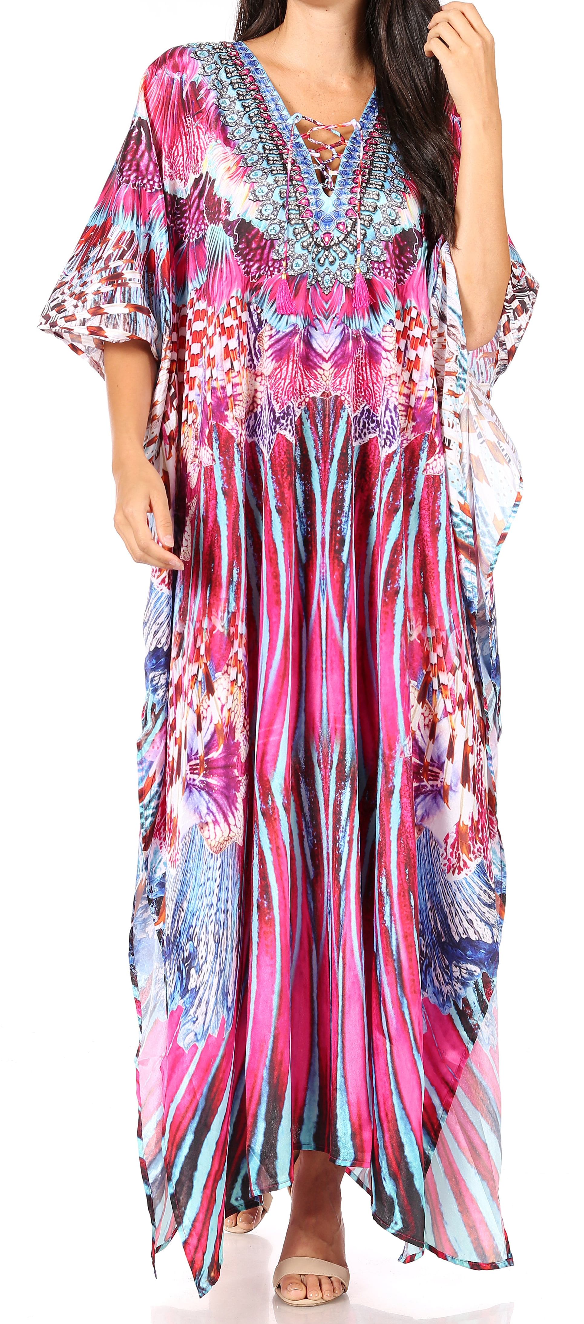 Sakkas 17193 - LongKaftan Georgettina Ligthweight Printed Long