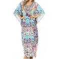 thumbnail image 1 of Sakkas Georgettina Flowy Rhinestone V Neck Long Caftan Dress / Cover Up - TLTU266-Turq - One Size, 1 of 5