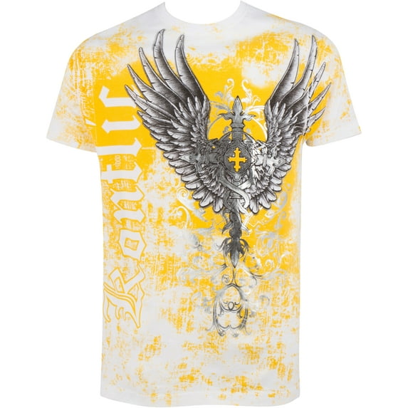 Sakkas Great Guardian Metallic Embossed Mens Fashion T-Shirt - White - 2XL