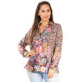thumbnail image 1 of Sakkas Iriss Women's Long Sleeve Button Down Blouse Top Shirt Floral Boho Casual - 573-Multi - L/XL, 1 of 5