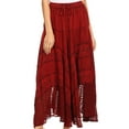 thumbnail image 1 of Sakkas Ivy Maiden Boho Skirt - Cayenne - Plus Size, 1 of 5