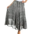 thumbnail image 1 of Sakkas Ivy Maiden Boho Skirt - Grey - Plus Size, 1 of 5