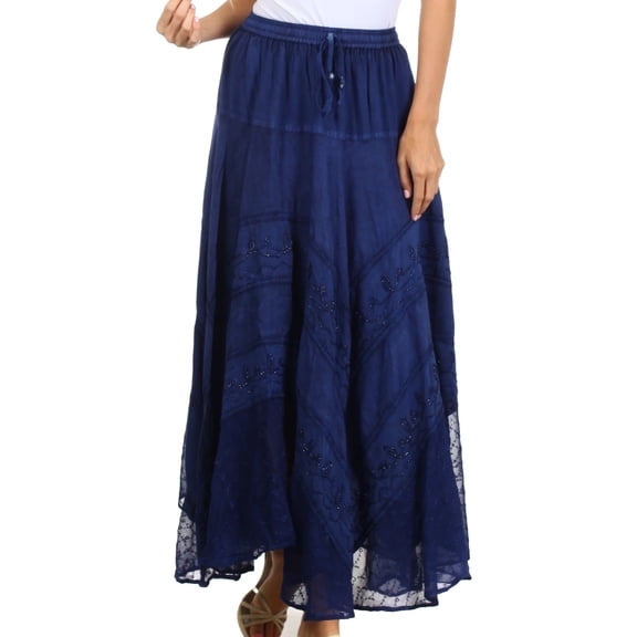 Sakkas Ivy Maiden Boho Skirt - Navy - Plus Size