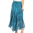 thumbnail image 1 of Sakkas Ivy Maiden Boho Skirt - Turquoise - Plus Size, 1 of 5